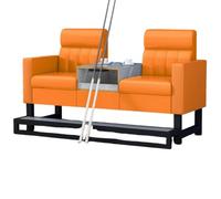 KIBONCY Pool Hall Seating Sofa, Heavy-Duty Lounge Couch with Ergonomic Lumbar Support, Breathable PU Leather Surface & High-Resilience Sponge(D)