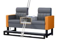 KIBONCY Pool Hall Seating Sofa, Heavy-Duty Lounge Couch with Ergonomic Lumbar Support, Breathable PU Leather Surface & High-Resilience Sponge(A)