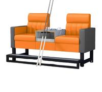 KIBONCY Pool Hall Seating Sofa, Heavy-Duty Lounge Couch with Ergonomic Lumbar Support, Breathable PU Leather Surface & High-Resilience Sponge(C)