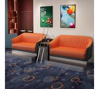 KIBONCY Pool Hall Spectator Booth Sofa, High Elastic Sponge Padded Billiard Watching Chair Durable Leather Lounge Furniture for Indoor Competition Room(C)