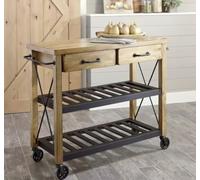 KIBONCY Postazione di lavoro da cucina mobile con ruote, carrello mobile for isola da cucina, bancone for la preparazione degli alimenti con credenza in ferro(B100*40 * 90cm)