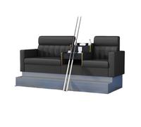 KIBONCY Professional Billiard Room Seating Set, Ergonomic Backrest Sofa Chair with Drink Holder, Heavy-Duty PU Leather Spectator Couch for Pool Hall(C)
