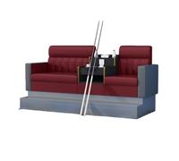 KIBONCY Professional Billiard Room Seating Set, Ergonomic Backrest Sofa Chair with Drink Holder, Heavy-Duty PU Leather Spectator Couch for Pool Hall(J)