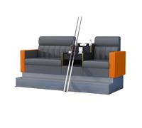 KIBONCY Professional Billiard Room Seating Set, Ergonomic Backrest Sofa Chair with Drink Holder, Heavy-Duty PU Leather Spectator Couch for Pool Hall(A)