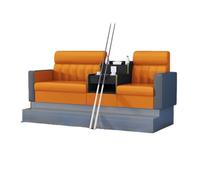 KIBONCY Professional Billiard Room Seating Set, Ergonomic Backrest Sofa Chair with Drink Holder, Heavy-Duty PU Leather Spectator Couch for Pool Hall(F)