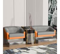 KIBONCY PU Leather Billiard Chair with Side Table, Ergonomic Armchair for Pool Game Room, Heavy-Duty Seating with Cue Holder Space(1)