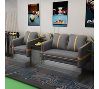 KIBONCY PU Leather Billiard Spectator Sofa, 2/3/4 Seater Pool Hall Viewing Chair with Built-in Side Table, Lounge Couch for Commercial Club(H)