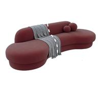 KIBONCY Red Wine-colored Arc-shaped Sofa, Sofa For The Reception Area In The Office Of The Clothing Store, Hotel Lobby Rest Area(A,3.2m)