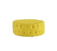 KIBONCY Round Ottoman, Cushioned Footrest Large Fabric-Feel Upholstered Foot Stool with Fabric for Living Room Bedroom Entryway(D,80x40cm)