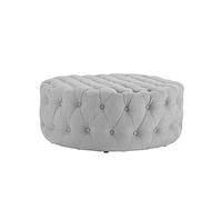 KIBONCY Round Ottoman, Cushioned Footrest Large Fabric-Feel Upholstered Foot Stool with Fabric for Living Room Bedroom Entryway(B,90x40cm)