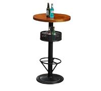 KIBONCY Round Table/Square Table Bar,Upholstered Seat Wooden Barstools,for Kitchen Island, Home Bar, Pub(Round table)