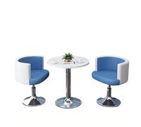 KIBONCY Round Table & Swivel Chair Set, Silent,Luxury, Glossy White MDF Tabletop & Chrome Bases for Small Space(F)