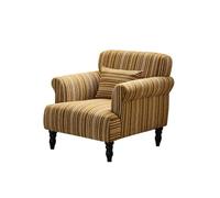 KIBONCY Rustic Striped Accent Chair, Upholstered Armchair with Turned Legs Vintage Fabric, Mid-Century for Living Room(C)