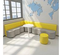 KIBONCY Sala delle attività del Museo della scienza: divano con schienale a forma di onda Coalizione for l'area di riposo dei genitori e dei bambini Asilo nido e istituto di formazione(100x60x72cm)