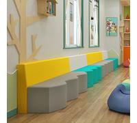 KIBONCY Sala delle attività del Museo della scienza: divano con schienale a forma di onda Trust for Rest Area dei genitori - bambini Asilo nido e istituto di formazione Aula di danza(150x60x72cm)