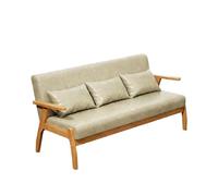 KIBONCY Scandinavian Single Accent Chair Solid Wood Frame & Leather Upholstery, Ergonomic Lounge for Living Room Bedroom Study(8)