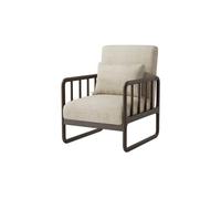 KIBONCY Sedia Da Bistrot, Poltrona Da Caffè Retrò Con Comodo Cuscino In Lino Di Cotone E Struttura In Legno Massello For Soggiorno, Sala Da Pranzo, Lounge O Ufficio(65cm)