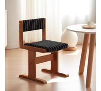 KIBONCY Sedia da pranzo retrò Nino - Sedia con schienale in legno massello di metà secolo, sedia singola minimalista di design for la casa, il tempo libero/sala da tè(Black,Mid-centurycolor frame)