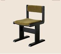 KIBONCY Sedia da pranzo retrò Nino - Sedia con schienale in legno massello di metà secolo, sedia singola minimalista di design for la casa, il tempo libero/sala da tè(Green,Black frame)