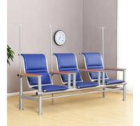 KIBONCY Sedia for infusione ospedaliera,Sedie for reception for sala d'attesa con braccioli regolabili e struttura in acciaio,Sedia for flebo for clinica medica for tre persone(Blue3,225 * 70 * 97cm)