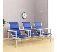 KIBONCY Sedia for infusione ospedaliera,Sedie for reception for sala d'attesa con braccioli regolabili e struttura in acciaio,Sedia for flebo for clinica medica for tre persone(Blue2,225 * 70 * 97cm)