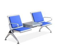 KIBONCY Sedia for ospiti da ufficio,Posti a sedere for area attesa,Posti a sedere for fermata dell'autobus,Panca a tre posti,Per corridoi ospedalieri, Stazioni, Luoghi pubblici(Blue,290 * 65 * 78cm)