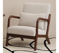 KIBONCY Sedia imbottita singola Mid-Century con accento moderno e rivestita in tessuto for camera da letto, soggiorno(D)