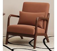 KIBONCY Sedia imbottita singola Mid-Century con accento moderno e rivestita in tessuto for camera da letto, soggiorno(A)