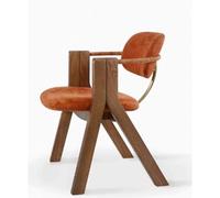 KIBONCY Sedia, sedia da pranzo moderna scandinava in legno massello con schienale e braccioli, poltrona singola for la casa, semplice scrivania(C)