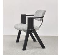 KIBONCY Sedia, sedia da pranzo moderna scandinava in legno massello con schienale e braccioli, poltrona singola for la casa, semplice scrivania(F)