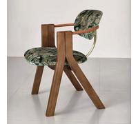 KIBONCY Sedia, sedia da pranzo moderna scandinava in legno massello con schienale e braccioli, poltrona singola for la casa, semplice scrivania(B)