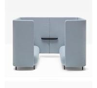 KIBONCY Sedie for ufficio e reception con schienale semi-diviso, divano a due posti blu con ampio spazio e spugna ad alta resilienza for sala riunioni, bar, biblioteca(G)