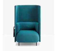 KIBONCY Sedie for ufficio e reception con schienale semi-diviso, divano a due posti blu con ampio spazio e spugna ad alta resilienza for sala riunioni, bar, biblioteca(D)