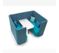 KIBONCY Sedie for ufficio e reception con schienale semi-diviso, divano a due posti blu con ampio spazio e spugna ad alta resilienza for sala riunioni, bar, biblioteca(I)