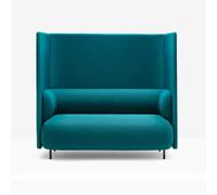 KIBONCY Sedie for ufficio e reception con schienale semi-diviso, divano a due posti blu con ampio spazio e spugna ad alta resilienza for sala riunioni, bar, biblioteca(F)