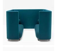 KIBONCY Sedie for ufficio e reception con schienale semi-diviso, divano a due posti blu con ampio spazio e spugna ad alta resilienza for sala riunioni, bar, biblioteca(H)