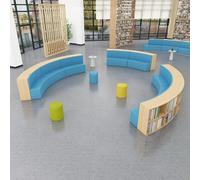 KIBONCY Semicircular Storage Sofa,Curved Bookshelf and Set,Multifunctional Stool Combination,for Coffee Shop, Bookstore, Training Center(4)