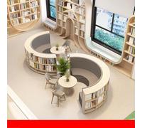 KIBONCY Semicircular Storage Sofa,Curved Bookshelf and Set,Multifunctional Stool Combination,for Coffee Shop, Bookstore, Training Center(5)