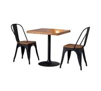 KIBONCY Semplice set tavolo e sedie in legno massello in stile industriale, set tavolo e sedie for un bar, un ristorante for il tempo libero, una caffetteria, un bar o un ristorante barbecue(60cm d)