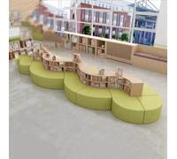 KIBONCY Set angolo lettura creativo con libreria e divano asimmetrico, perfetto for biblioteca, sala studio, angolo attività scolastiche, centro comunitario e area lettura for bambini(B)