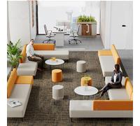 KIBONCY Set Di Divani Componibili Modulari A Forma Di L Bicolore, Panca D'attesa In Tessuto Con Giunture Libere, Divano For Reception Minimalista For Hall Di Ufficio,ax(I)