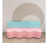 KIBONCY Set di divani con schienale a forma onda for l'area riposo nell'aula danza degli asili nido e degli istituti formazione for genitori e bambini nella sala attività Museo scienze(180x60x72cm)