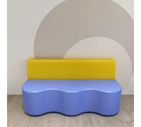 KIBONCY Set di divani con schienale a forma onda for l'area riposo nell'aula danza degli asili nido e degli istituti formazione for genitori e bambini nella sala attività Museo scienze(150x60x72cm)