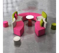 KIBONCY Set di divani curvi for area reception - Sedute creative for il tempo libero dalla forma unica for lobby pubbliche, lounge e reception di uffici - Design modulare salvaspazio(B)