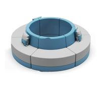 KIBONCY Set di divani curvi in pelle for reception con tavolino da caffè con piano in vetro, mobili moderni for sala d'attesa for ufficio, clinica, hotel(A)