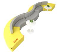 KIBONCY Set di divani curvi moderni modulari, posti a sedere in morbida schiuma for area di attesa for la scuola materna, lo studio di danza, la sala d'arte, la hall e l'area reception(9)