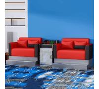 KIBONCY Set di divani da biliardo commerciali, posti a sedere for spettatori con cuscino a molla for sale da biliardo, club di biliardo e taverne(J)