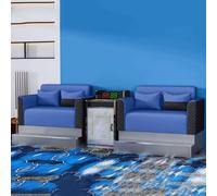 KIBONCY Set di divani da biliardo commerciali, posti a sedere for spettatori con cuscino a molla for sale da biliardo, club di biliardo e taverne(H)