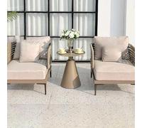 KIBONCY Set di divani da esterno in rattan, posti a sedere for conversazione nel patio resistenti alle intemperie con cuscini, sedie a sdraio in vimini ai raggi