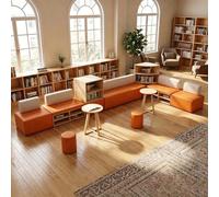 KIBONCY Set Di Divani Da Ufficio Curvi Moderni Posti A Sedere Modulari Creativi For Reception Con Ripiani Portaoggetti Panca Lounge Flessibile For Mobili For Sale D'attesa Della Biblioteca(G)